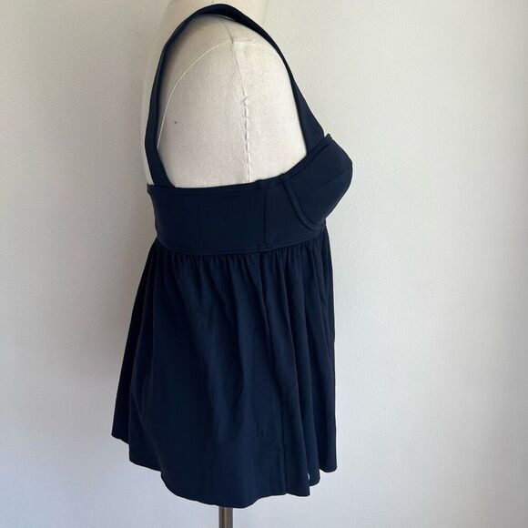 Michael Michael Kors Babydoll Tankini Top Navy Medium | Underwire Swimsuit Suppo - Picture 5 of 13